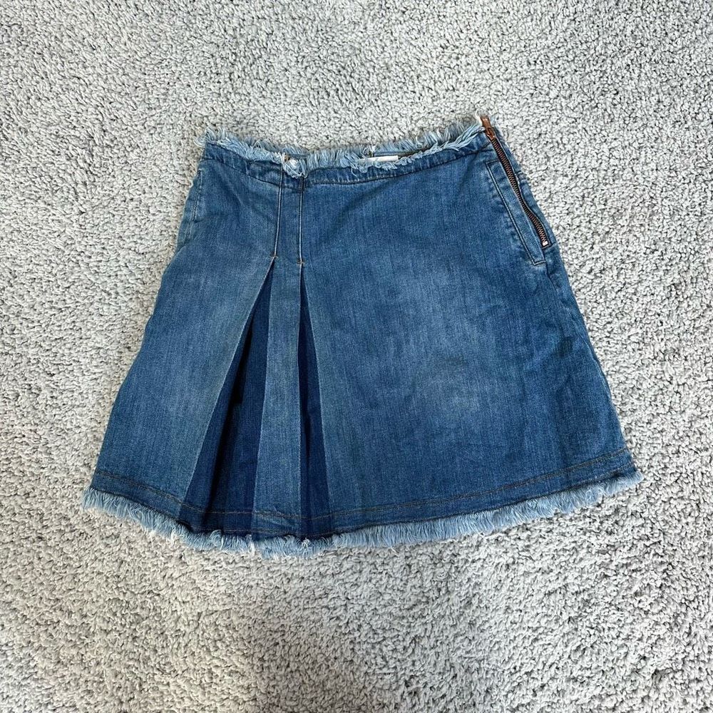 See by Chloe Pleated Denim Skirt, Size 28